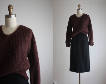 All-over print mohair knit sweater for women, size L / eaa496403