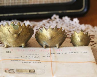 Hedgehog Ashtrays - Garden Astray - Metal Railway Ashtray - Train Ashtray - Vintage Walter Bosse Style Hedgehog - Hedgehog Figurines