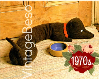 Doggie Door Draft Stopper KNITTING PATTERN • Dachshund Draught Excluder Instant Download Pdf Home Decor to prevent cold winds into your home