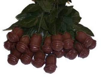 1 Dozen Solid Milk Chocolate Roses