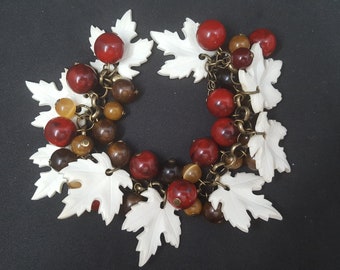 Vintage bracelet early plastic and brass assemblage