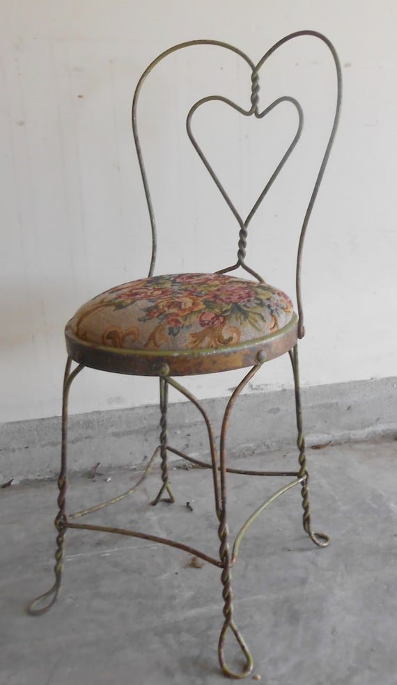 Antique Ice Cream Parlor Wrought Iron Metal Chair Shabby Chic Like this item? - Antique Ice Cream Parlor Wrought Iron Metal Chair Shabby Chic