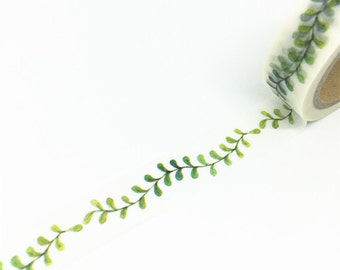 Washi Tape, Beautiful Washi Tape, Leaf Washi Tape, Leaves Washi Tape, Green Paper Tape, Plants Washi Tape