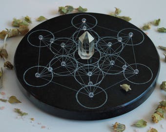 Nero Granite Crystal Grid Metatron's Cube