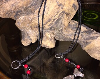 worry fish, beads, necklace, silver necklace