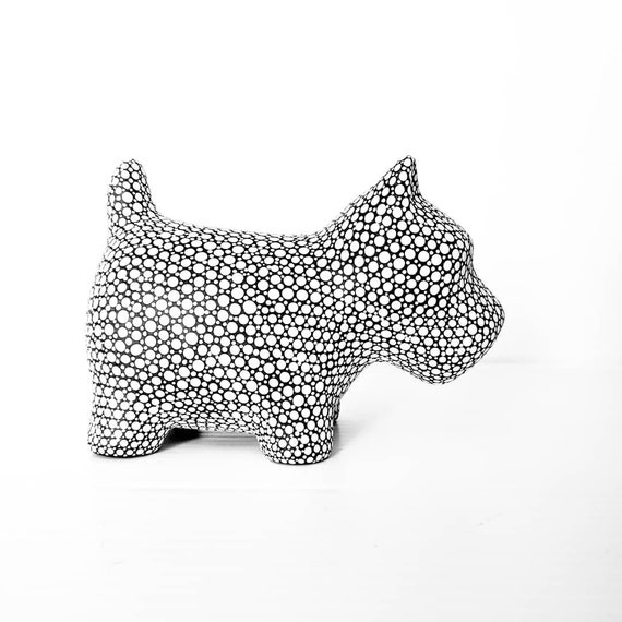 Dog coin bank black and white dog bank piggy bank