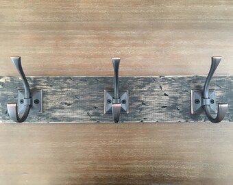 Farmhouse Rustic Coat Rack - Key Rack - Wooden Coat Rack - Wall Coat Rack