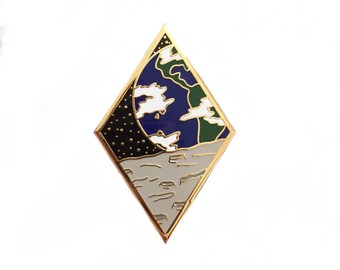 Earth from Moon View Enamel Pin