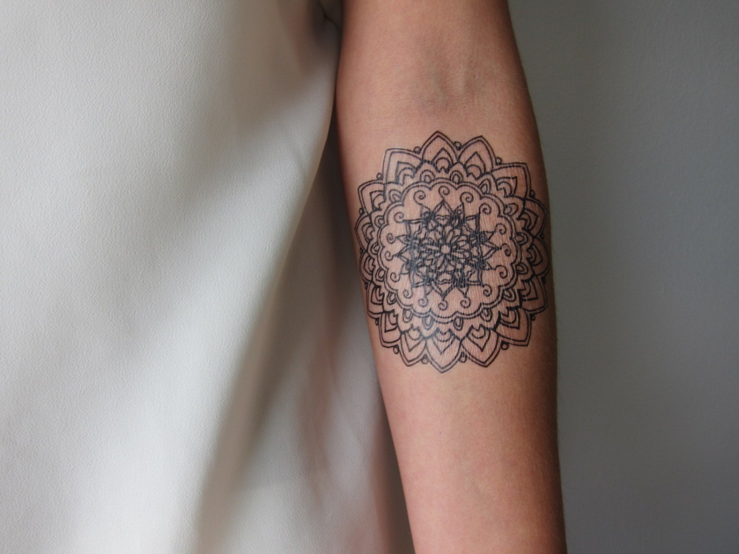 Small Mandala B Hand Drawn Temporary Tattoo