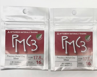 2 pcs set PMC3 16g (Silver weight), Silver Precious Metal Clay