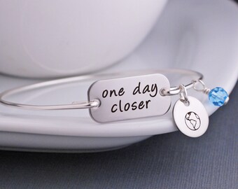 One Day Closer Bracelet, Deployment Jewelry, Military Deployment Bracelet, Personalized, Military Wife