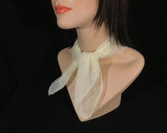 Vintage sheer nylon scarf, fifties scarf, 1950s accessories, 1950s scarf, mid century modern accessories, MCM scarf