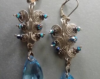 E2993 sterling silver earrings with Swarovski crystals