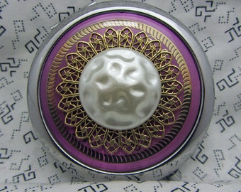 Purple Compact Mirror Bridesmaids Gift Moonscape Gift For Friend Comes With Protective Pouch
