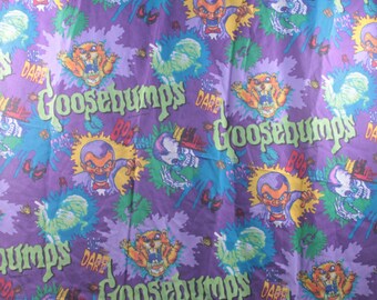 Vintage Goosebumps R L Stein Twin Flat and Fitted Sheet Set - 70 X 90 Craft Fabric Material ~ The Pink Room ~ 170703