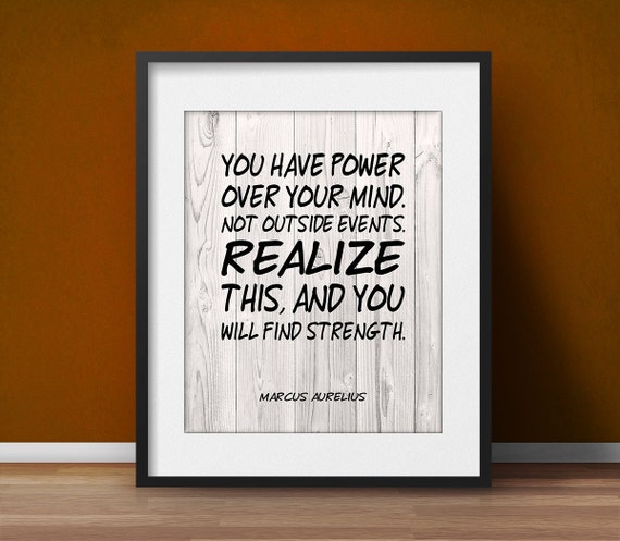 Marcus Aurelius quote motivational poster mind Office decor