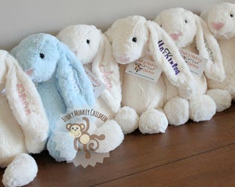 Personalized Stuffed Animal baby gift, Monogrammed Stuffed Animal, Monogrammed Baby Gift, Monogrammed bunny, baby bunny, baby stuffy