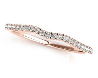 0.10 Ct. Diamond Wedding Band In 14K Solid Gold