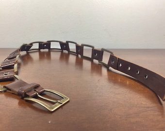 Banana Republic Brown Leather Belt, Metal Belt