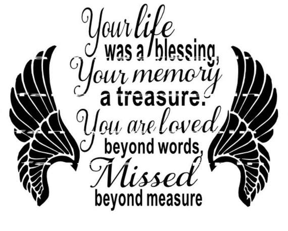 Download Your Life Was A Blessing - SVG Cutting File - Memorial ...