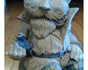 Scandinavian Hand-Carved Garden Gnome