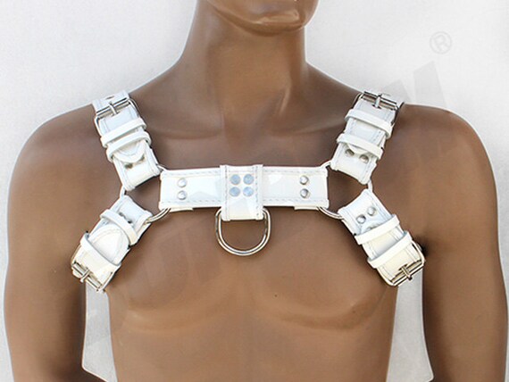 Men U0026 39 S Bulldog Chest Harness White Heavy Duty Genuine