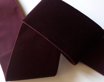 Velvet Ribbon , 3" x 1 yd Color - Plum/Eggplant Made in Switzerland - See Below for yardage