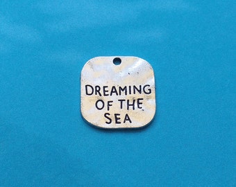 10 Dreaming of the Sea Word Charms Square Silver - CS2749