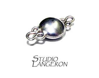 Sterling Silver Button Padlock Magnetic Clasp, Magnetic clasp,Clasps, Silver clasp, Round clasp, Sterling silver, 925 silver clasp - 1 piece