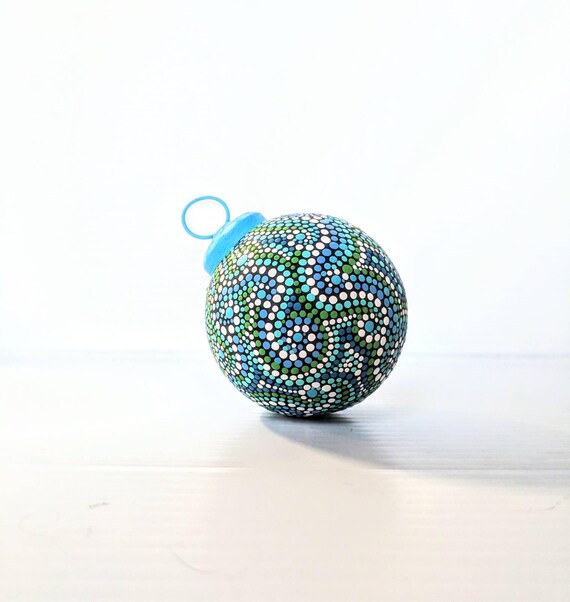 Christmas ornaments Hand painted glass ornaments blue