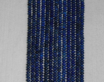 Lapis, Lapis Rondelle, Smooth Rondelle, Blue Rondelle, Semi Precious, Gemstone Rondelle, Natural Lapis, Half Strand, 6.5mm, AdrianasBeads