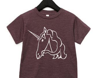 Tshirt kids printed - unicorn alphabet - pick your letter