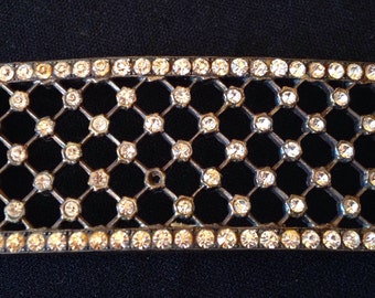 Beautiful element of 30s rhinestones belt buckle