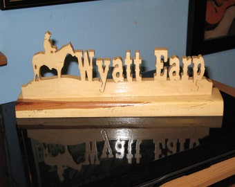 Wyatt Earp Table Top Wood Sign