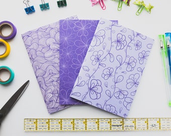 Purple Pack #2 - B6 Dot Grid note books - 3 packTN B6 inserts - B6 bullet journal - Bujo Inserts - Travelers Notebook inserts