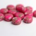 Hot Pink White Gold Flat Round Coin Vintage Lucite Beads 10mm (12)