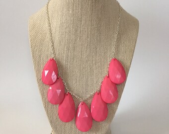 Pink Bib Statement Necklace