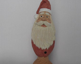 Santa Clause Bust Wood carving hand carved Santa bust collectible Christmas gift