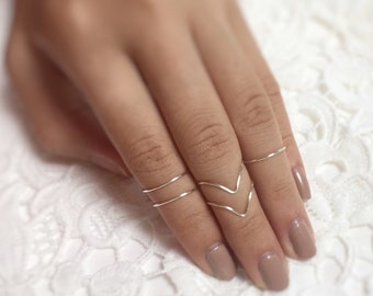 5 silver metal knuckle rings, knuckle ring set of 5, midi ring set of 5, stacking ring set of 5, silver knuckle rings, metal wire rings,chic