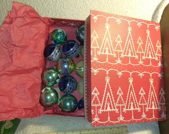 Box of Vintage Ornaments from the 50s and 60s