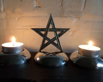 Pewter Pentacle Altar / Fireplace Set