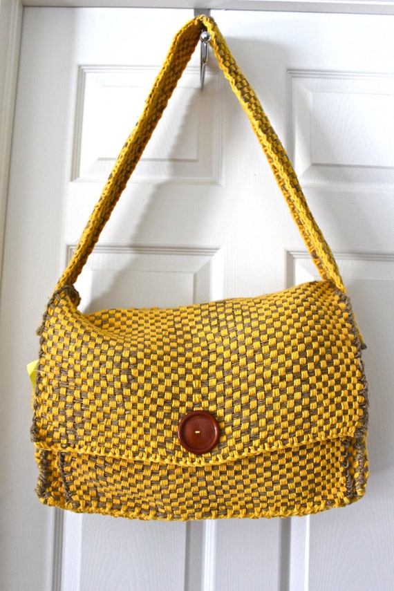 Items similar to Yellow Messenger Bag on Etsy