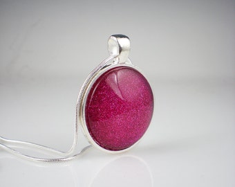 Glittery Raspberry Pink Nail Polish Necklace Jewelry Orly Miss Conduct Nail Polish