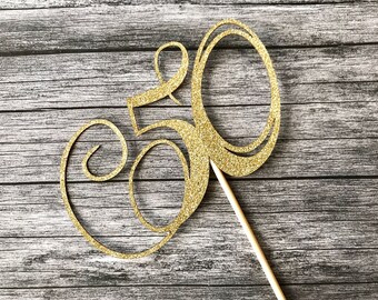 Fifty Birthday Cake Topper - 50th Birthday Topper, Cake Topper