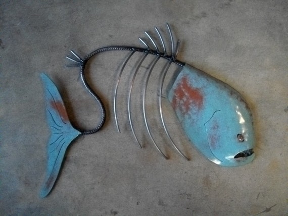 Fish Sculpture Tropical Beach Coastal Metal Wall Art