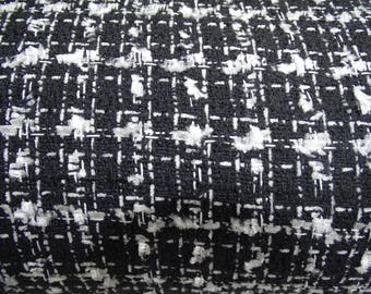 Black and white wool fabric