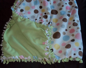 Polka dot tie blanket