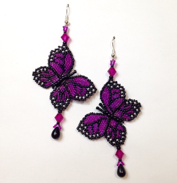 Beaded Butterfly Earrings