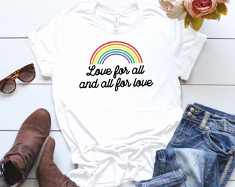 Gay Rainbow Shirt ∙ Gay AF Tshirt ∙ LGBT Shirt ∙ LGBTQ Lesbian Shirt ∙ Cute Gay Pride Shirt ∙ Love For All Shirt ∙ Softstyle Unisex Shirt