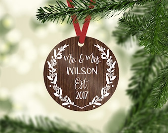 mr mrs ornament / Christmas ornament / our first Christmas / wedding ornament / custom ornament / first Christmas / wedding gift / newlywed